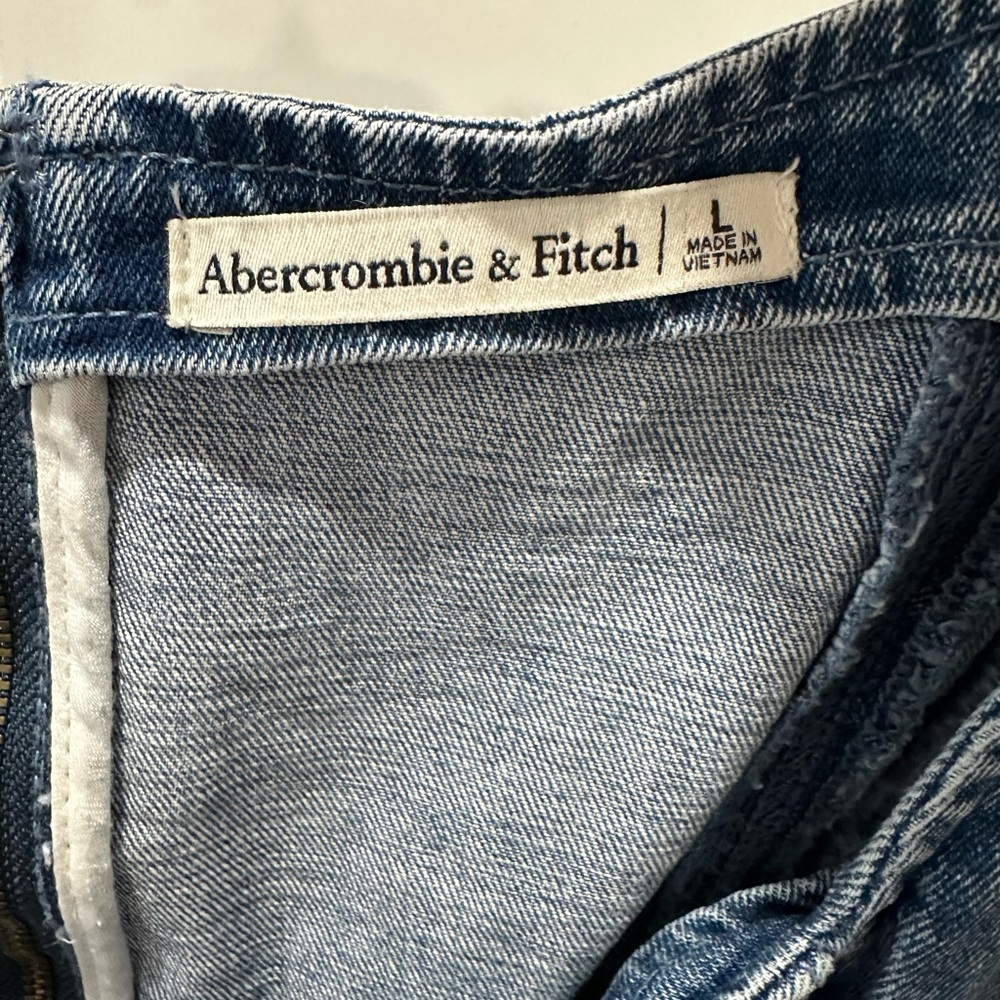 Abercrombie & Fitch Light Blue Squareneck Denim Mini Dress - Picture 4 of 4